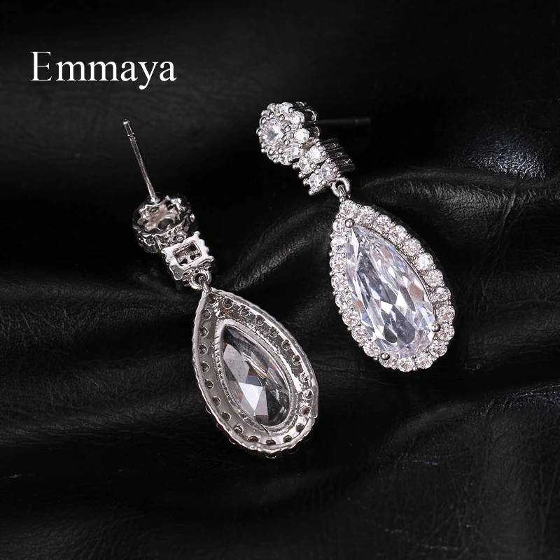Emmaya New Fashion Long Waterdrop-shape White Earring For Women High Quality Zirconia Elegant Jewelry Charming Gift In Party | Украшения и