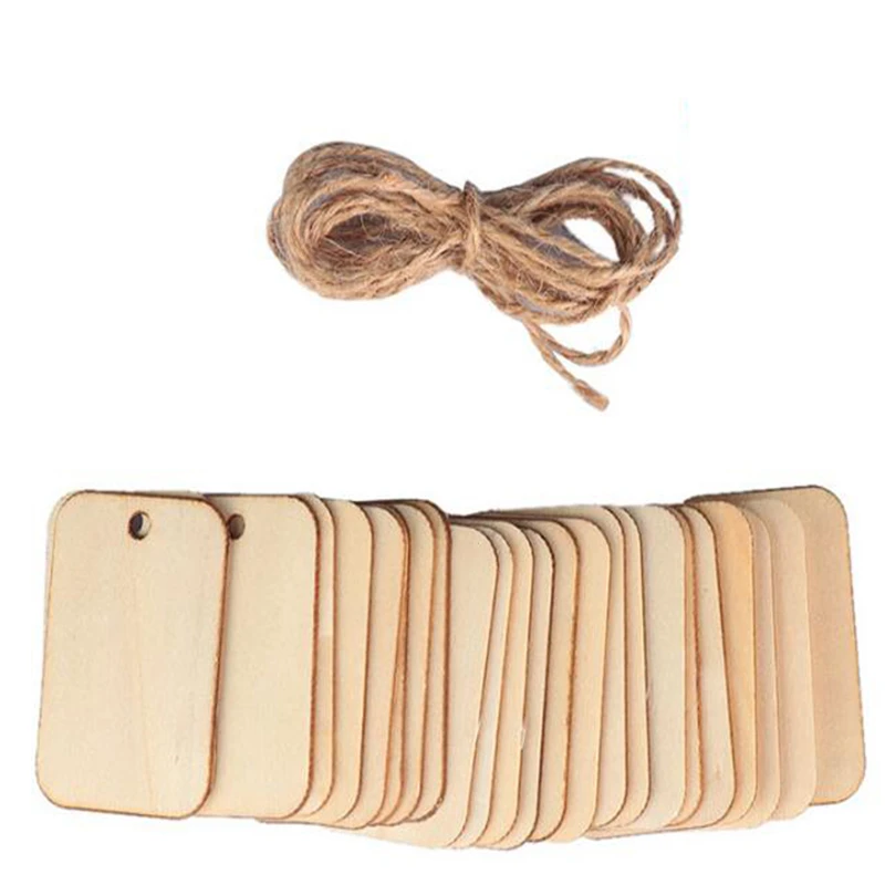 Пустые прямоугольные деревянные подвесные бирки ручной работы в виде граффити