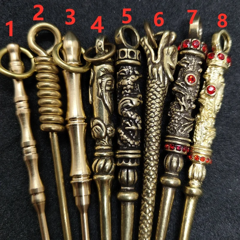 Винтажная латунная мини-ложка-лопатка для воска и чистки ушей с подвеской на брелоке/ожерелье.