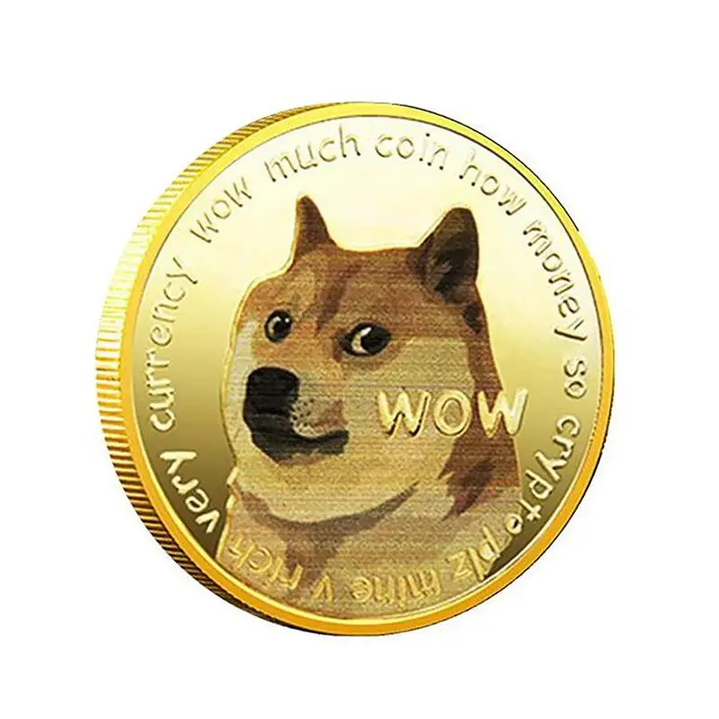 

Памятные монеты Dogecoin с золотым и серебряным покрытием в виде милой собаки, коллекция подарков сувенир в виде собаки