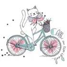 Велосипедные термонаклейки с изображением милого кота, 20 х17 см