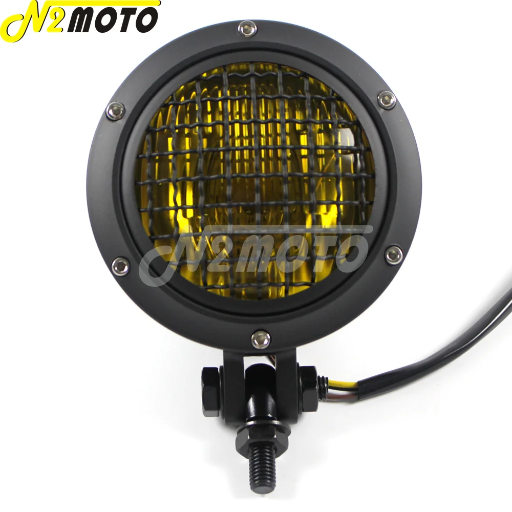 Винтажная мотоциклетная фара 4 5 дюйма с передним грилем дальний и ближний свет в