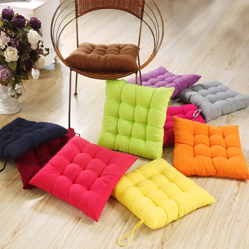

Soft Color Square Shape Thicken Polyester Pad Chair Tie Cushion Decor Для On Подушка Kitchen Room Dining Стула Office U6r6