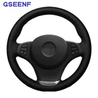 Чехол рулевого колеса автомобиля черная искусственная кожа, удобная, нескользящая, для BMW E83 X3 2003-2010 E53 X5 2004-2006