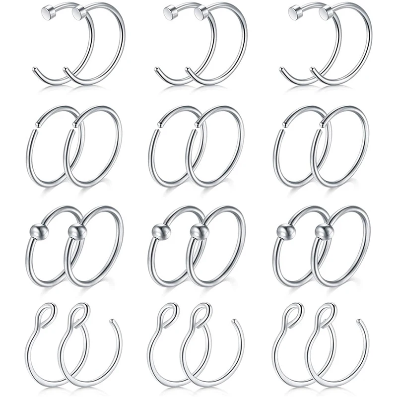 Кольцо для носа 20 г кольцо перегородки из хирургической нержавеющей стали