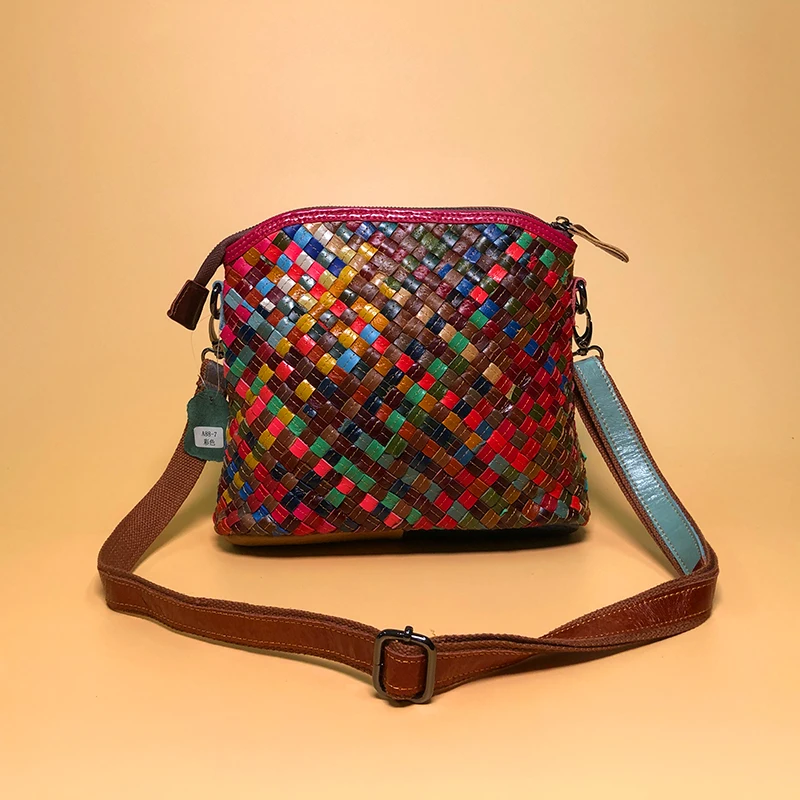 2019 роскошные сумки женские дизайнерские кожаные овчины через плечо Тканые