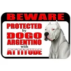 Металлический жестяной знак Остерегайтесь защиты Dogo серебристо с отношением