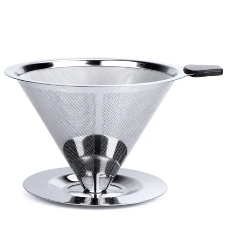 

304 Stainless Steel Coffee Filter Reusable Filtro De Cafe Portatil Dripper v60 Cafetera Café Double Layer Basket Barista Tools