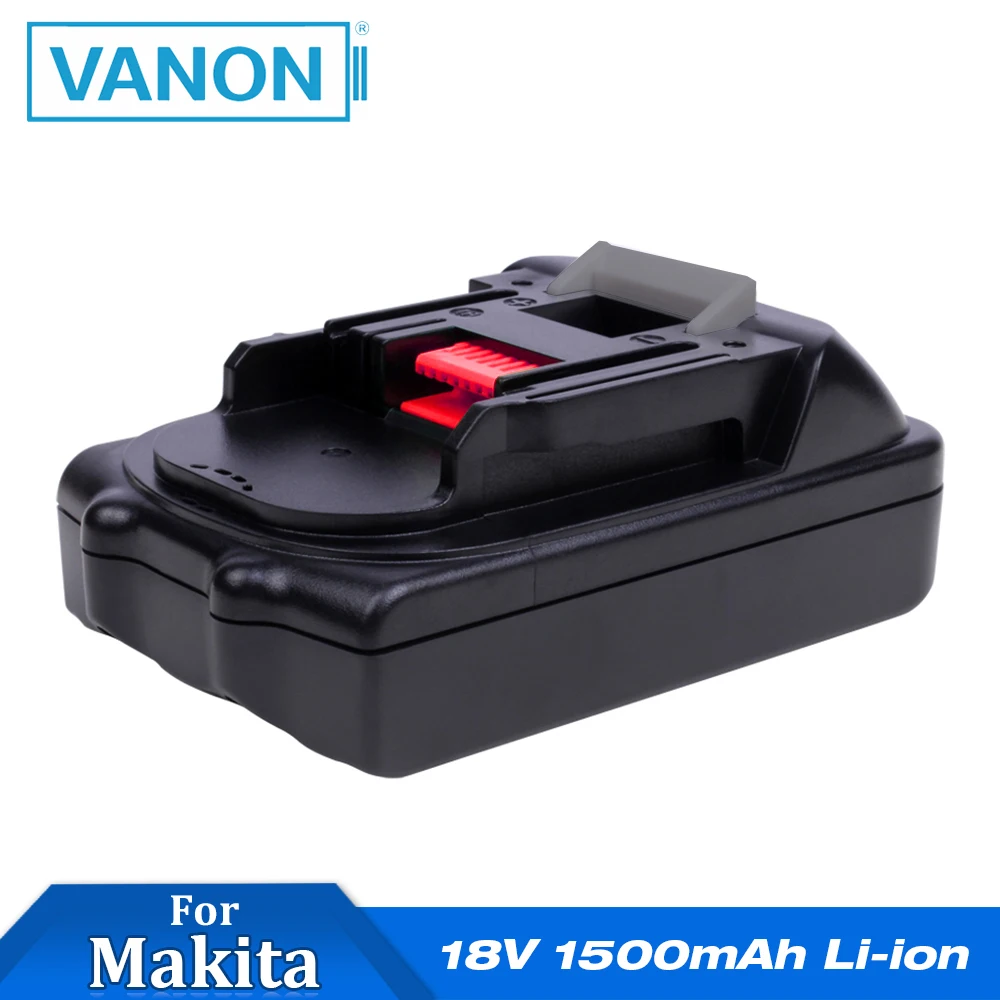 VANON для Makita 18 в 1500 мАч литий-ионная 1.5ач аккумуляторная батарея для электроинструментов для MAKITA BL1815 черный BTD142SH LXT400