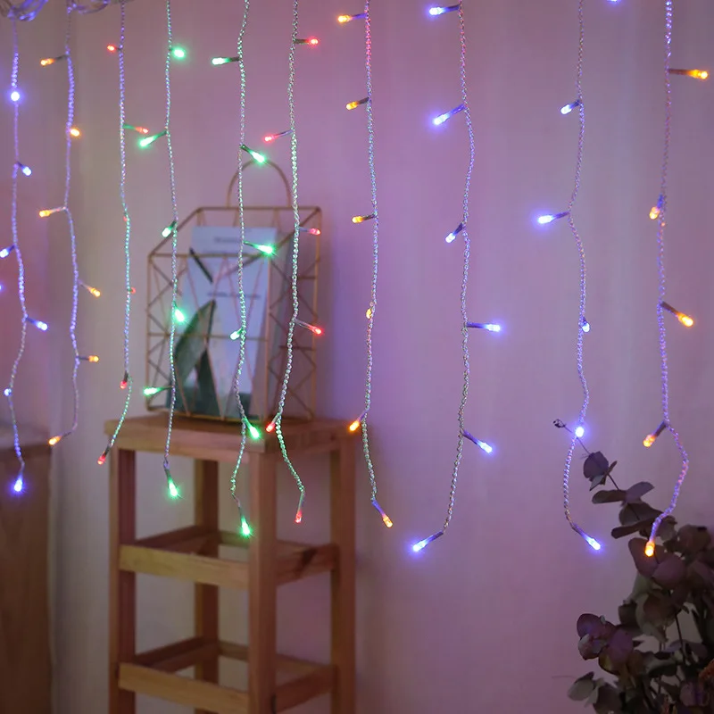 Новогоднее рождественское освещение наружное украшение 3,5 м 96led Droop 0,5 м Led занавес сосулька струнные огни Рождественские украшения для дома
