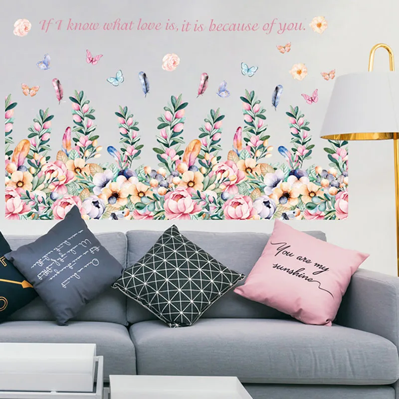 Цветы пиона настенные Стикеры для художественного оформления дома декоративные