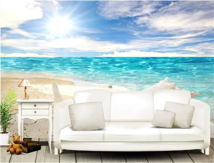 3d обои на заказ Фреска нетканые настенные наклейки Песочная Раковина Морская