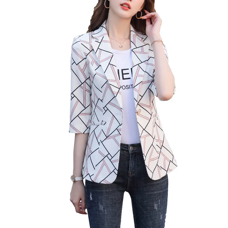 

Plaid Suit Women Blazers and Jackets 2020 New Office Lady Temperament Slim Korean Fashion Short Workwear Coat Blazer Feminino