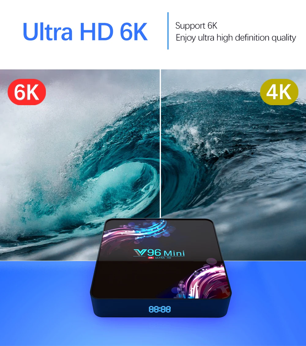 Приставка Смарт-ТВ 2020 года Android 9 0 4 ГБ 64 Ultra 6K HD Youtube медиа-плеер 2 4G и 5G ТВ-приставка