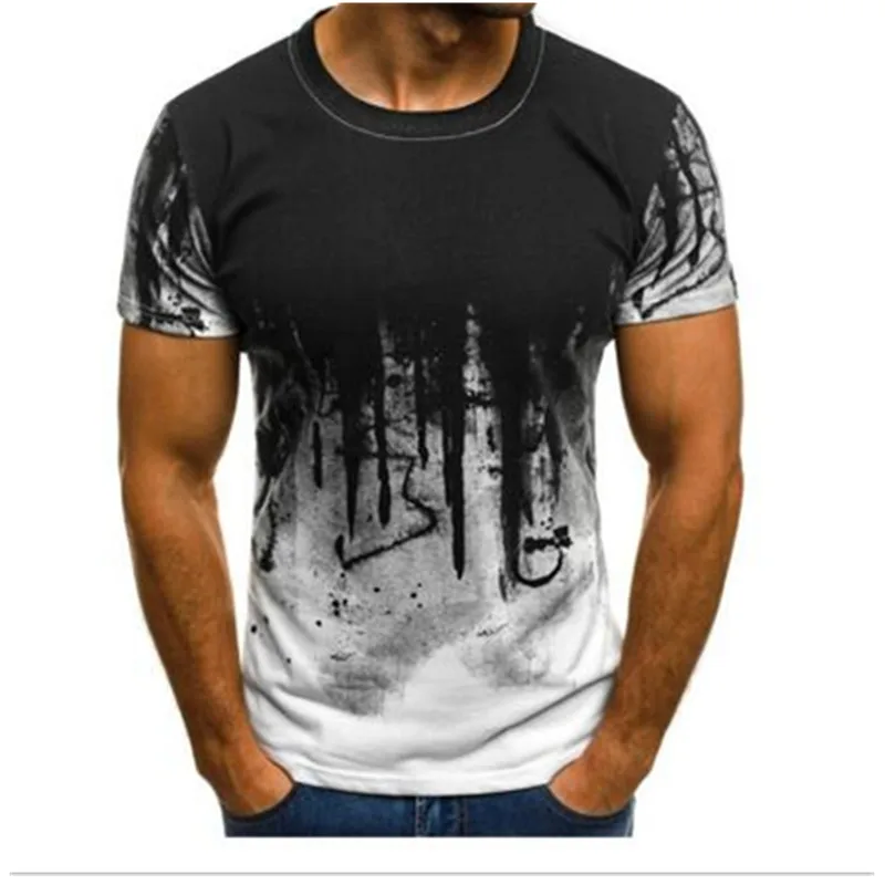 Мужская Повседневная дышащая футболка в стиле хип-хоп с круглым вырезом на