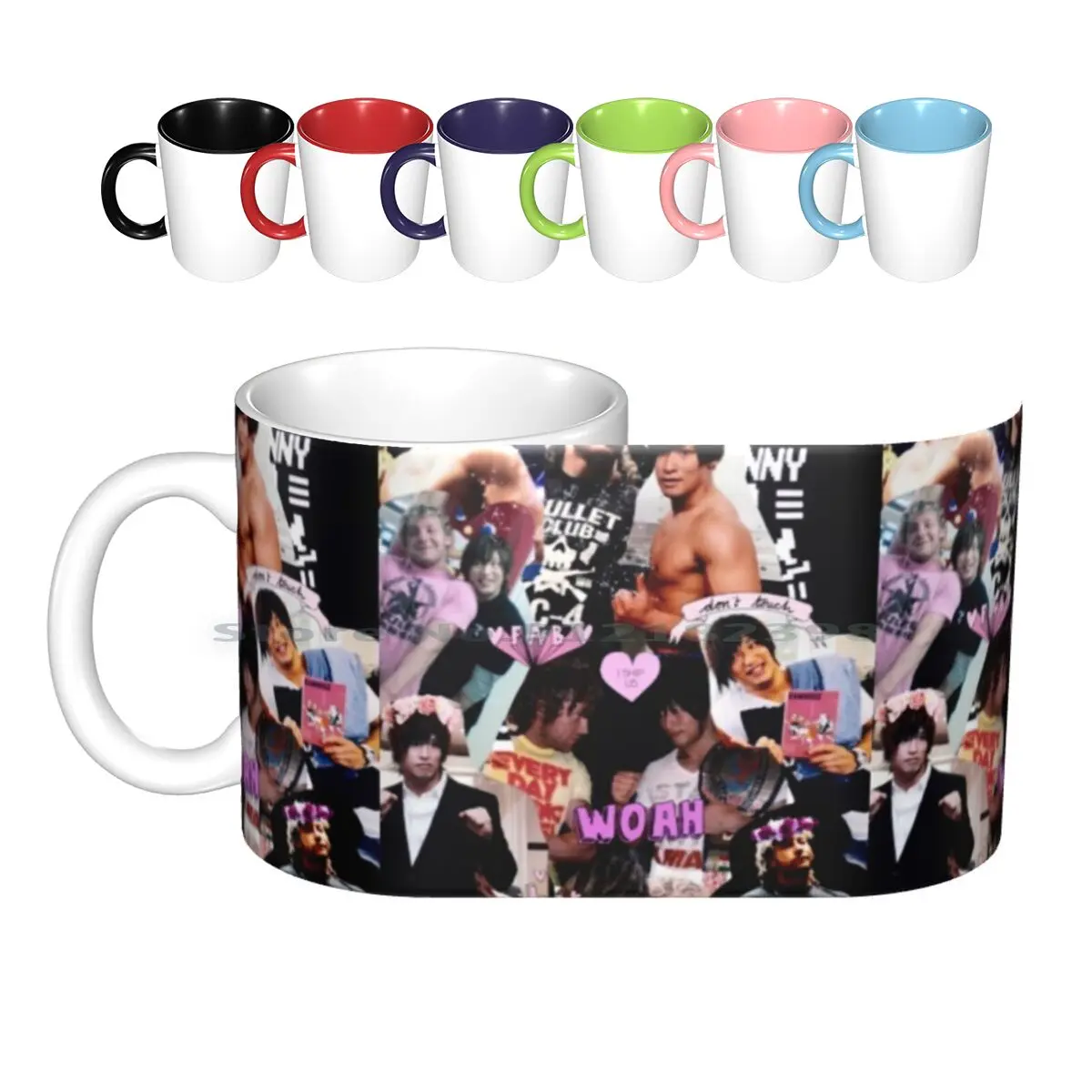 

Керамические кружки с золотым коллажем для влюбленных, кофейные чашки, кружка для молока, чая, кружка, кота ибуши, Кенни, Njpw, борьба, новинка, ...