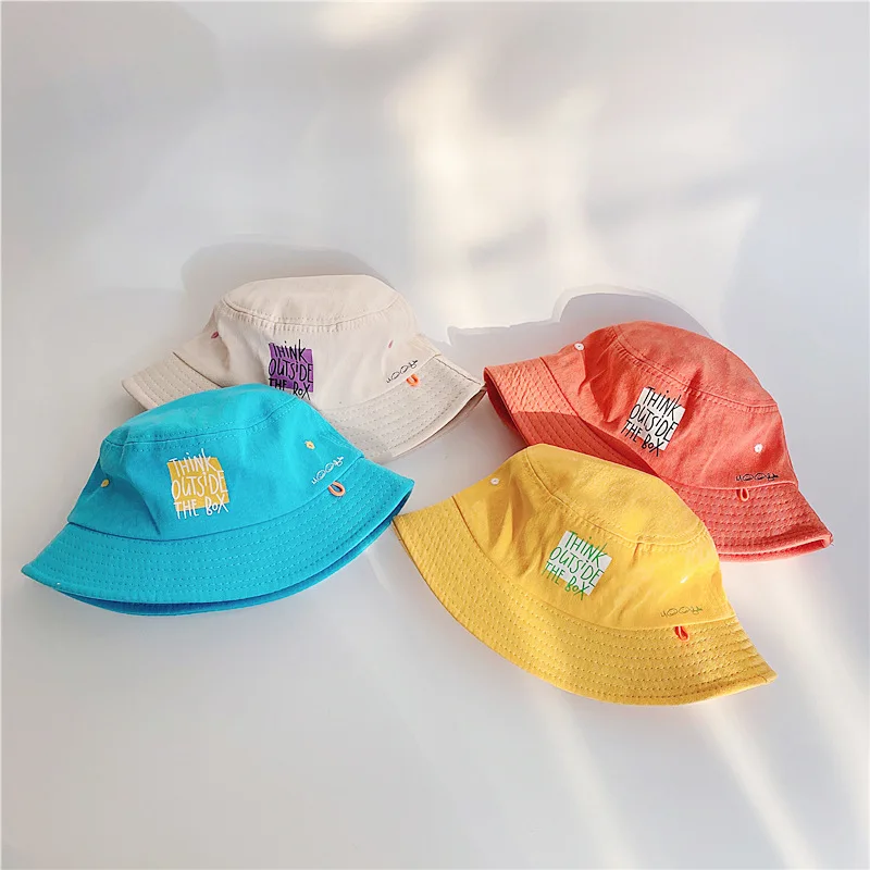 

Сезон: весна-лето с надписью хлопковые шапочки для детей на открытом воздухе солнцезащитные шляпки детские для мальчиков и девочек, пляжные кепки на осень с Рыбацкая шляпа