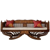 furniture chinese classical solid wood arhat bed thai antique teak carved living room sofa bed