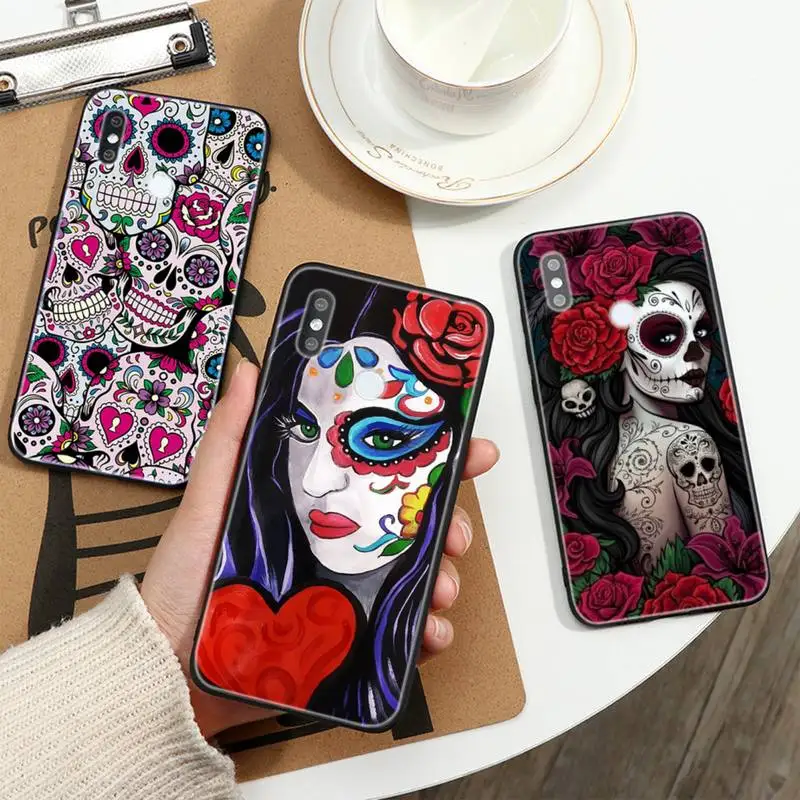 

Retro Style Flower Skull Soft Phone Case For Xiaomi 8 9 Se 10 10pro Note 2 3 10 MIX2 S MAX2 3 F1 5X