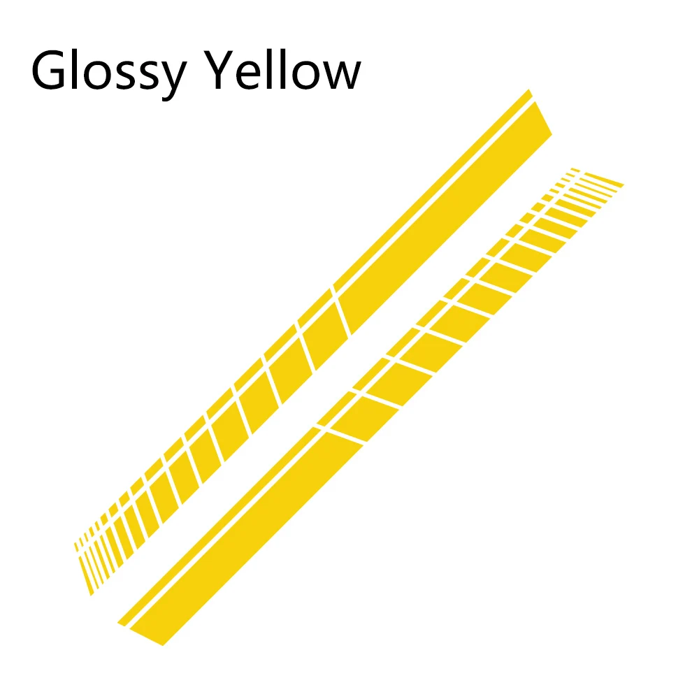 Glossy Yellow 2 шт Автомобильный боковой Стикер на автомобильную юбку длинная полоса Автомобильная виниловая пленка стикер Тюнинг автомобиля Универсальные наклейки в виде царапин автомобильные аксессуары - Название цвета: Glossy Yellow
