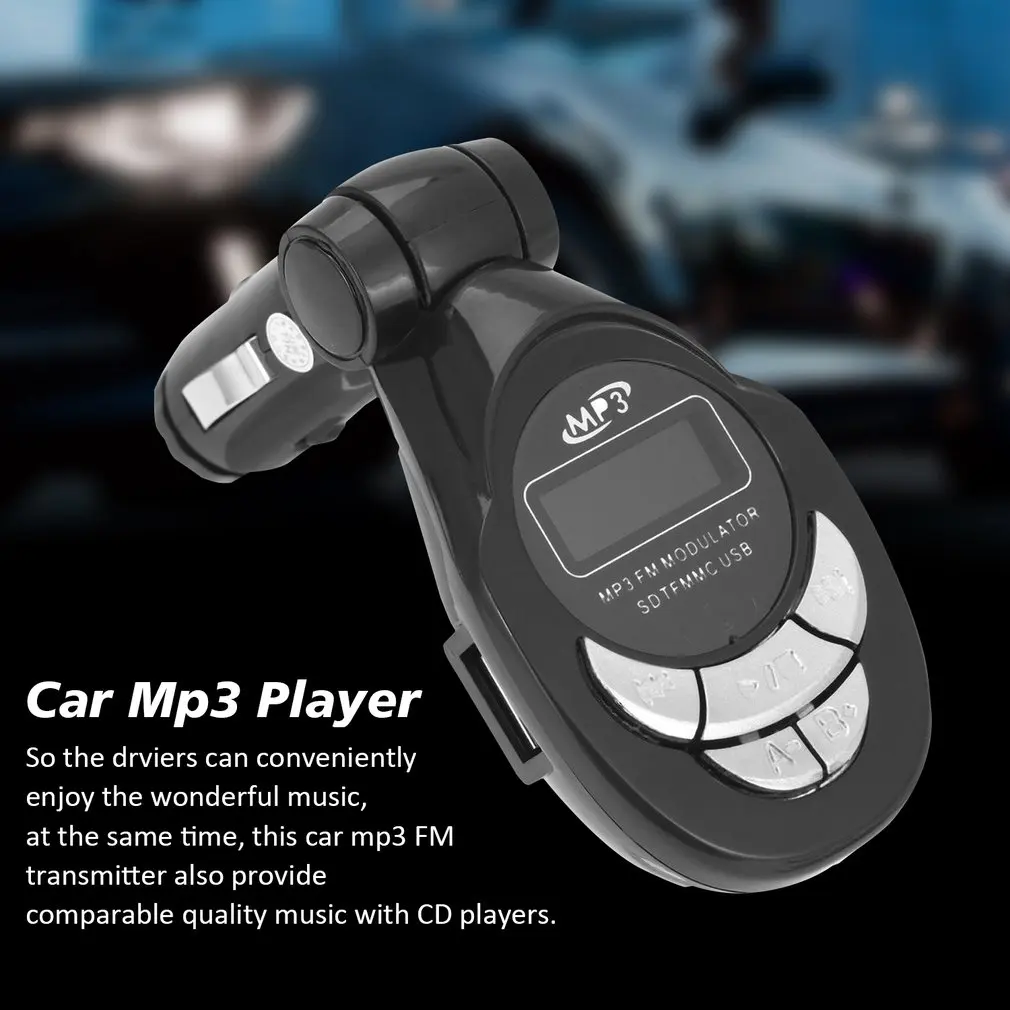 Новый высококачественный модный черный Автомобильный MP3-плеер FM-передатчик