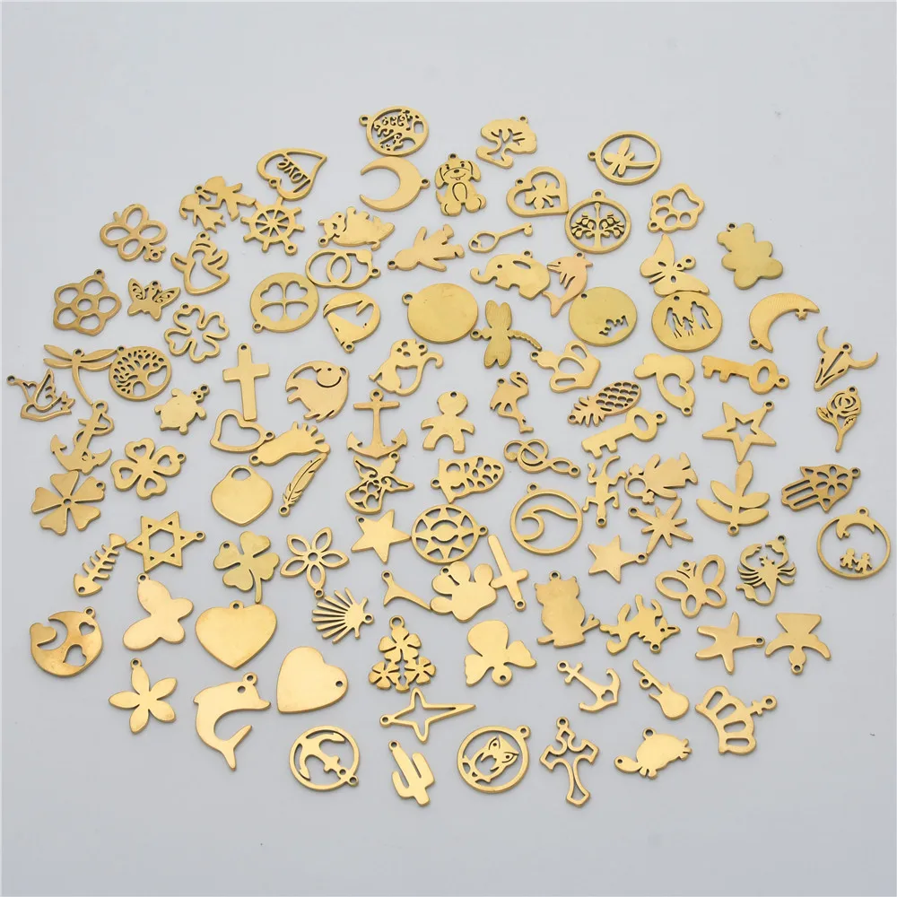 

100 шт., подвески в виде короны с вакуумным покрытием