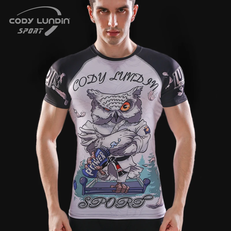 UFC BJJ Футболка мужская компрессионная рубашка облегающая кожу термальная под