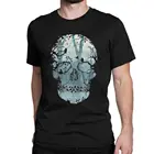 Темный лес череп для мужчин футболка Скелет Death Готический ужас гот футболки для девочек футболка с короткими рукавами и круглым вырезом, 100% хлопок 4XL 5XL