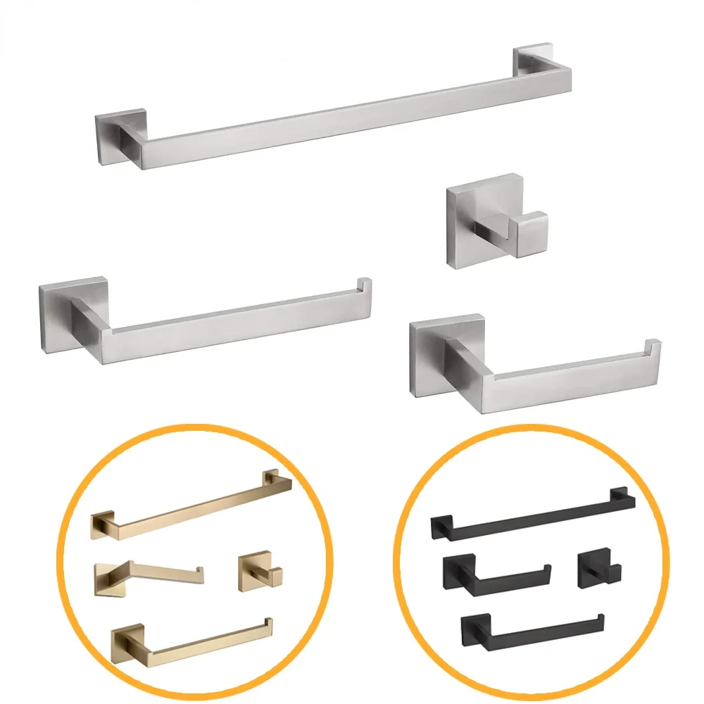 

Bathroom Hardware Set Bathroom Accessories Black Robe Hook Towel Rail Bar Rack Bar Shelf Tissue Paper Holder Toothbrush Holder