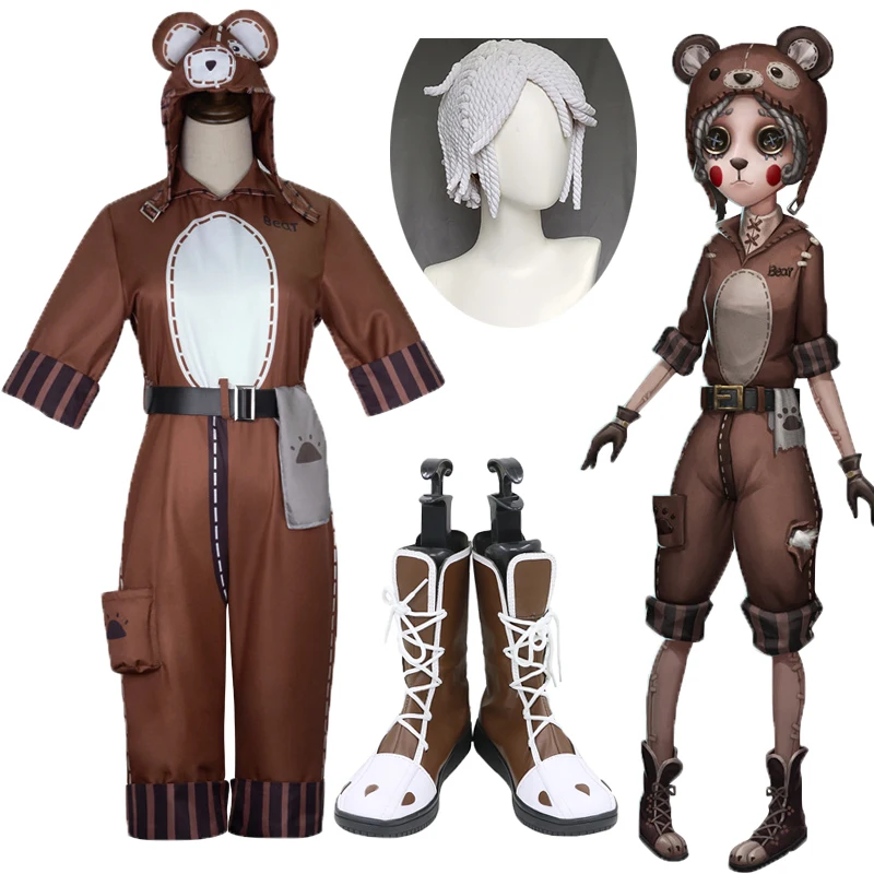 

Game Identity V Cosplay Costumes Mechanic Tracy Reznik shoes Cosplay Costume Bear Girl New Skin Brown Clothes Jumpsuits Rompers