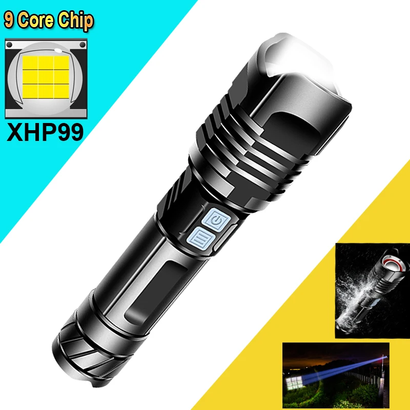 Новое поступление Тактический фонарик XHP99 светодиодный перезаряжаемый от USB 9
