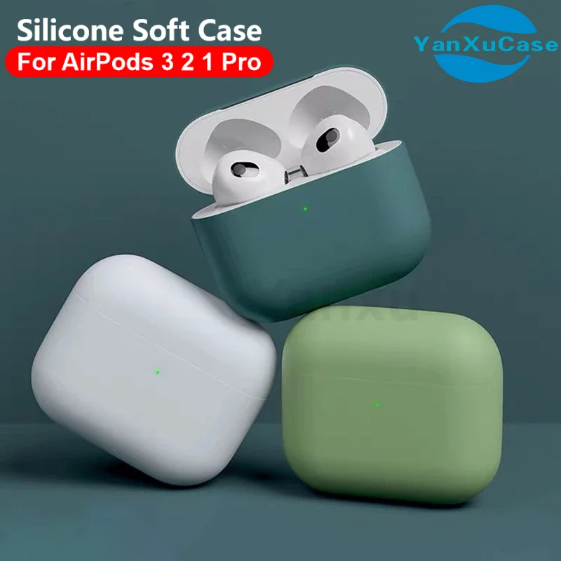 2021 Оригинальный чехол из жидкого силикона для наушников Apple Airpods 3 мягкий тонкий