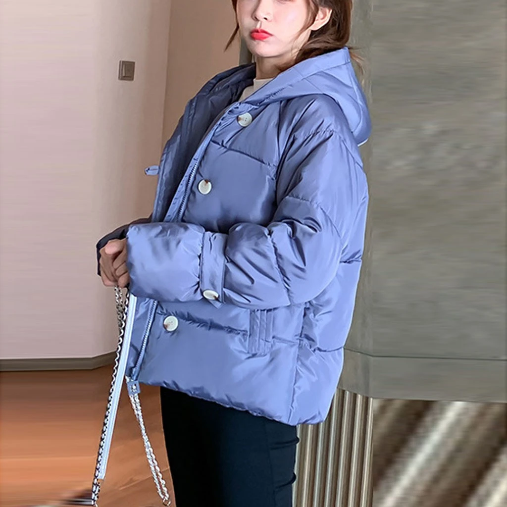 CHAMSGEND короткое пальто с капюшоном для женщин пекарские большие зимние Тяжелая