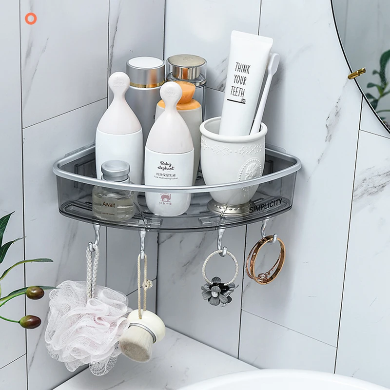 

Wall-mounted Bathroom Shelf For Toilet And Kitchen Shampoo Storage Rack Bath Organizer Home Corner Shelves Bathroom Accessories
