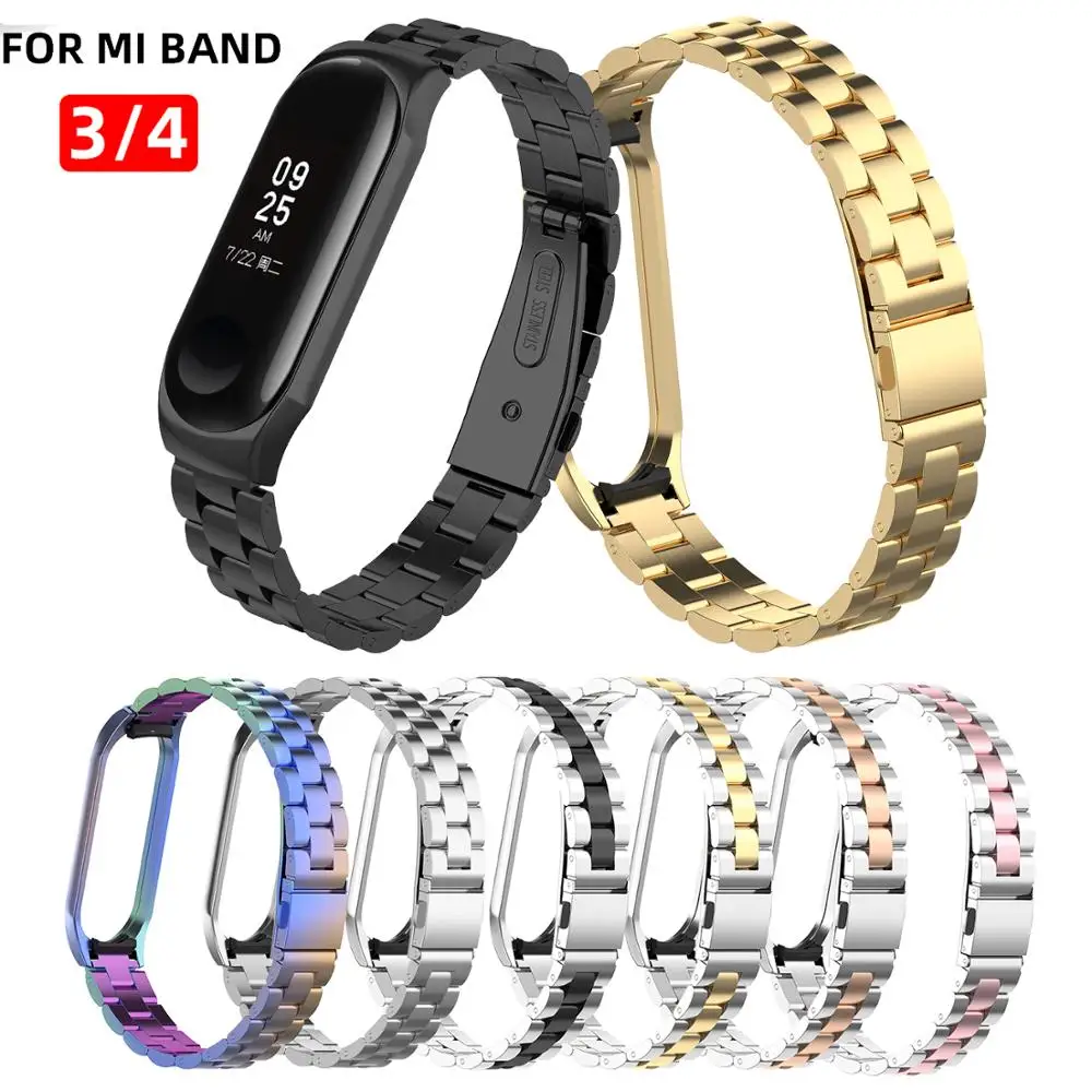 Сменный металлический ремешок для Mi Band 4 3 MiBand Xiaomi mi band + корпус браслет на запястье