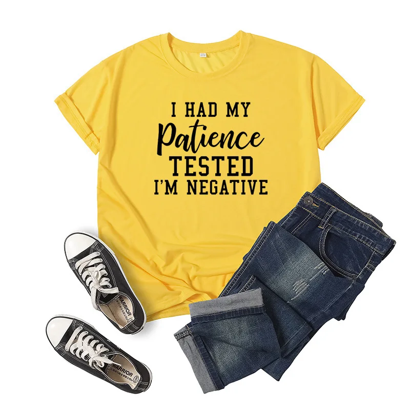 

I'm Negative Letter Print Women T Shirt Short Sleeve O Neck Loose Women Tshirt Ladies Tee Shirt Tops Clothes Camisetas Mujer