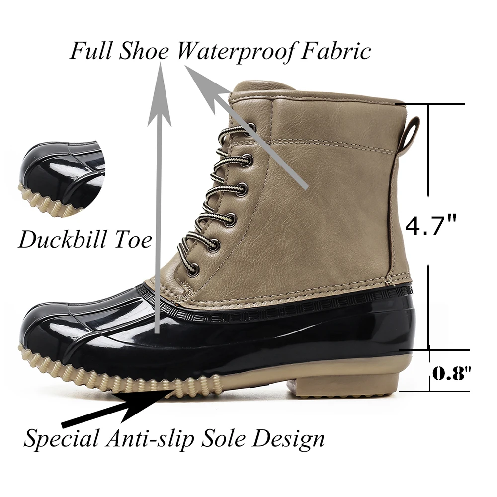 Женские резиновые утка сапоги Водонепроницаемый на нескользящей подошве зимние