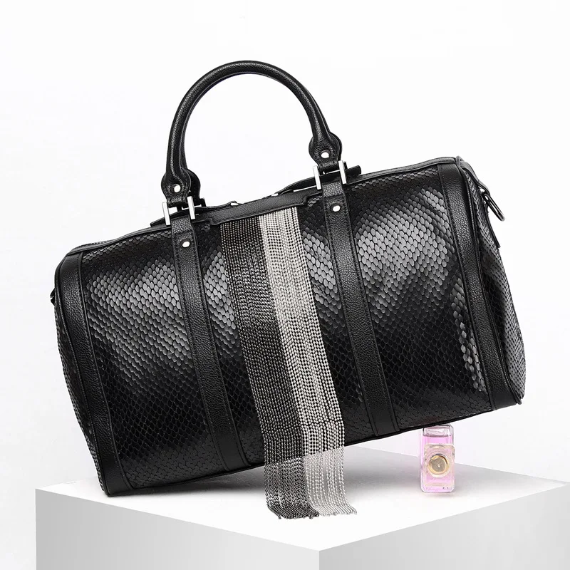 

Женские сумки-тоуты из коровьей кожи, повседневные вместительные сумки на плечо круглой формы, с цветочным змеиным узором, 2021