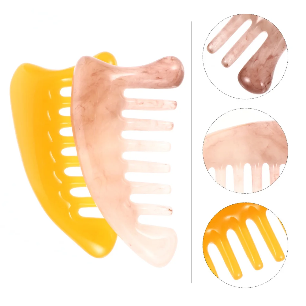 

2pcs Multi-Functional Handheld Head Meridians Comb Guasha Scraping Comb