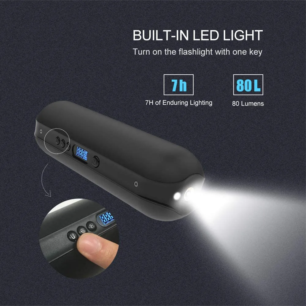 

Перезаряжаемый насос для шин, Электрический насос, цифровой датчик, ЖК-дисплей, аварийная светодиодный ная подсветка, велосипедный насос, э...