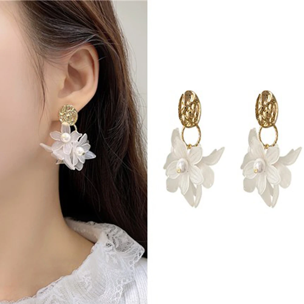 

S925 Needle, Department Of Flowers Eardrop Personality Petals Stud earrings Women Jewelry Pendant Earrings