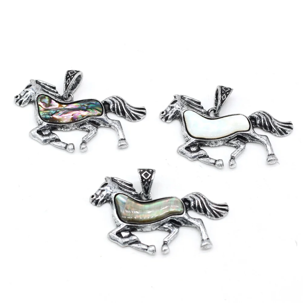 

Natural Shell Horse Shape Mother of Pearl Shell Pendant Charm for DIY Earring Necklace Jewelry Making Jewelry Gift Size 55x25mm