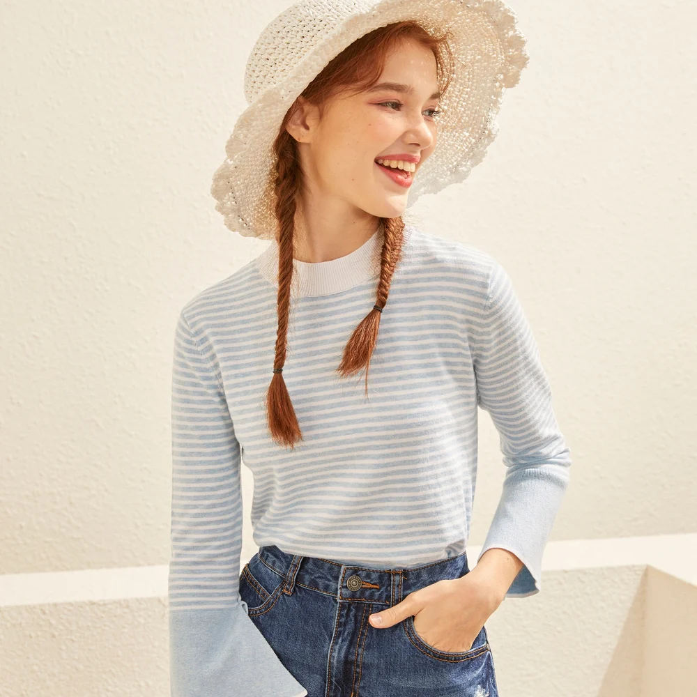 Metersbonwe Cotton Knitted Sweater Women Pullovers Turtleneck Autumn Winter Basic Sweaters Korean Style Slim Fit | Женская одежда