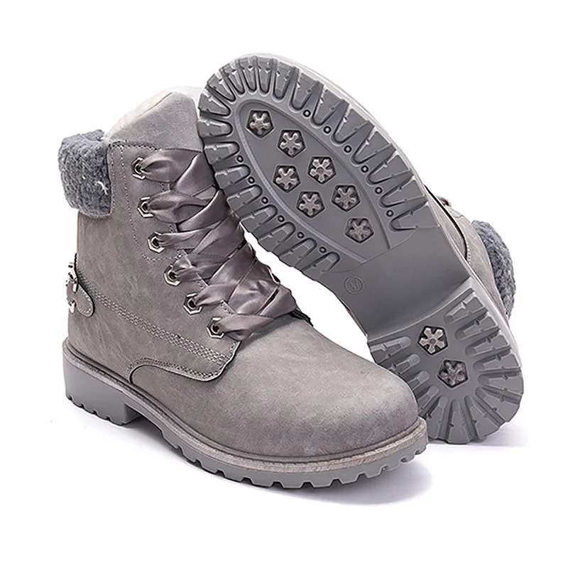 Женская обувь Новинка 2018 года женские ботинки больших размеров зимние из