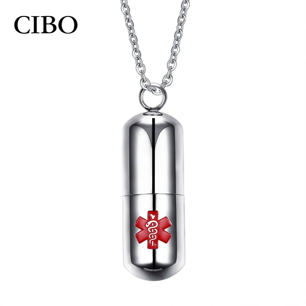 Openable Pill Чарм капсула медицинское оповещение идентификация кулон ожерелье для