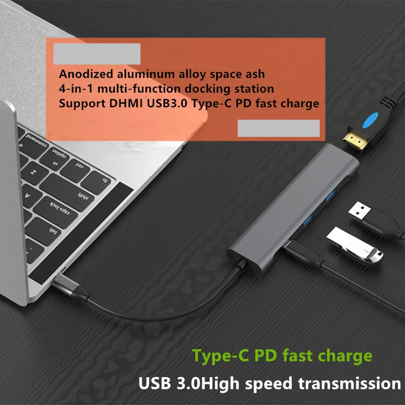 Type-c docking station HDMI HD 4k usb3.0 HUB all-in-one converter multi-function hub for phone MacBook Pro Air Huawei XiaoMi