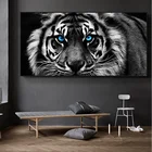 Черно-белая голова тигра, картины на холсте, современные постеры с животными и принты, настенные художественные картины для гостиной, украшение для дома