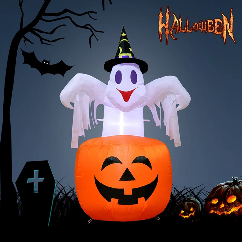 

OurWarm 150cm Halloween Decorations Inflatable Ghost Pumpkin Outdoor Terror Scary Props Inflatable Toy Haunted House Supplies