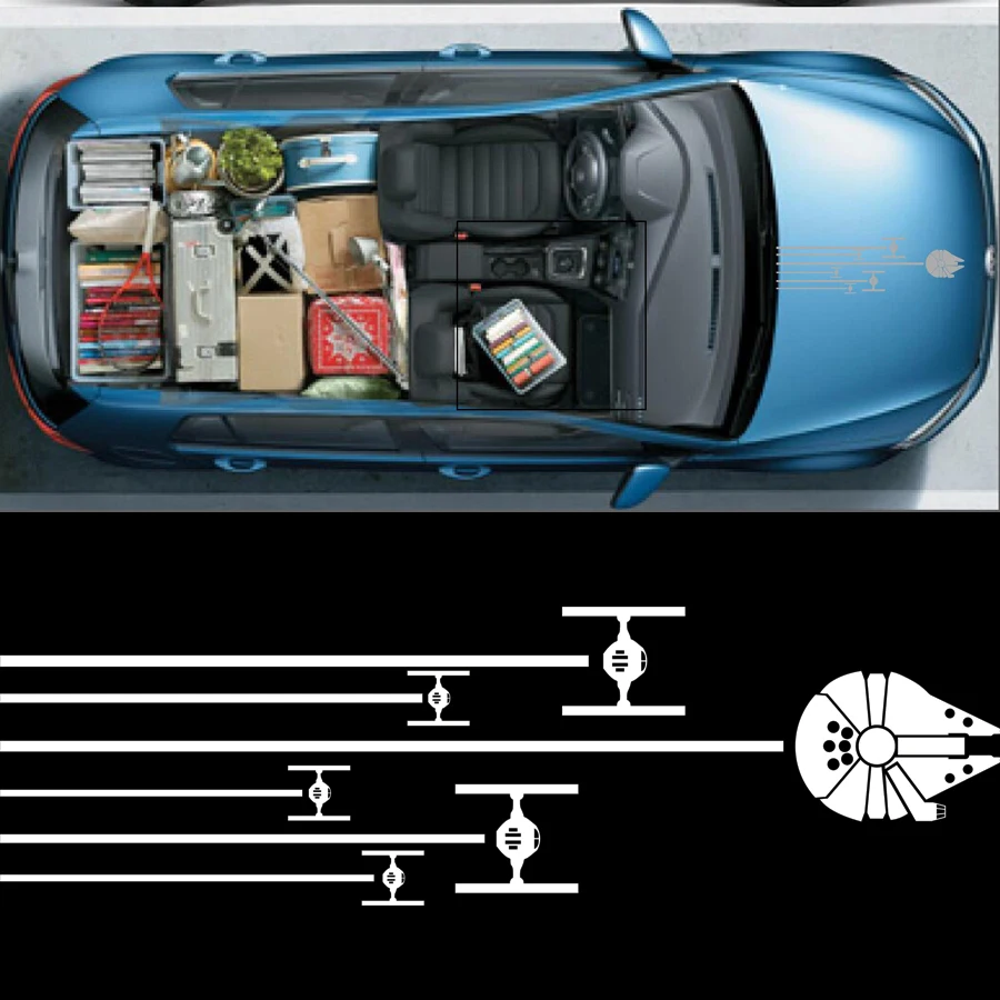 1 шт. капот Звездные войны Сокол Миллениум графические виниловые автомобильные наклейки для внедорожника пикап