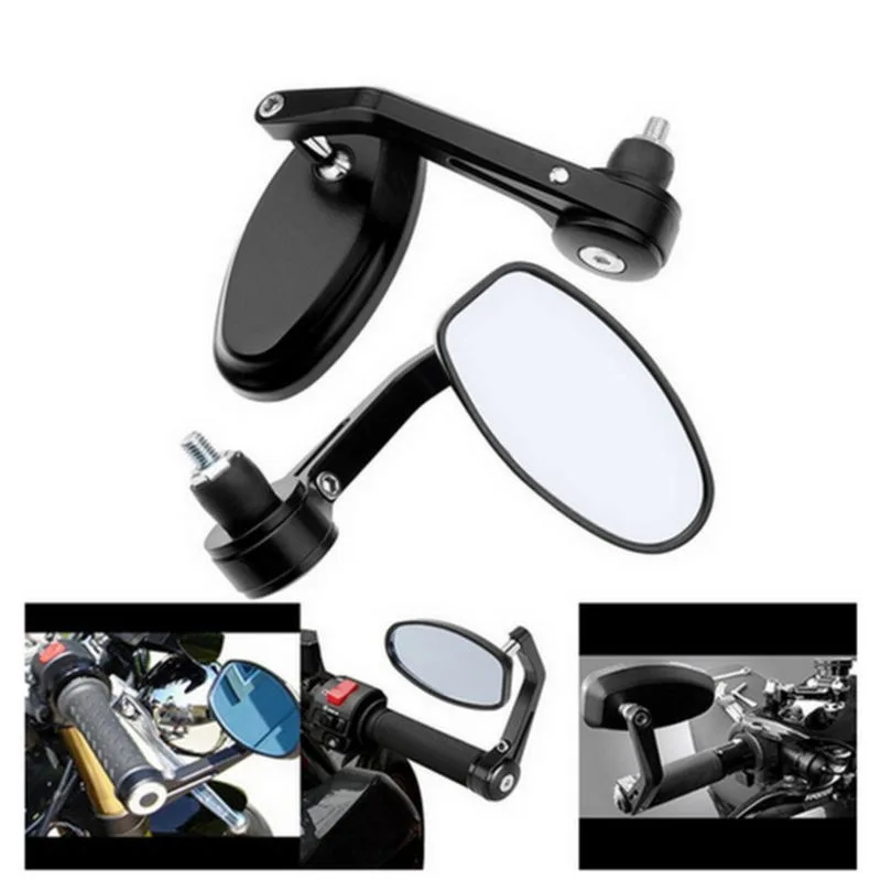 

Universal 1 Pair 7/8" 22mm Motorcycle Aluminum Rear View Black Handle Bar End Side Rearview Mirrors